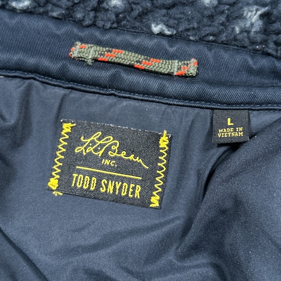 LL Bean x Todd Snyder Hi Pile Sherpa Fleece Birdseye Blue Shacket Mens Large - Picture 8 of 12